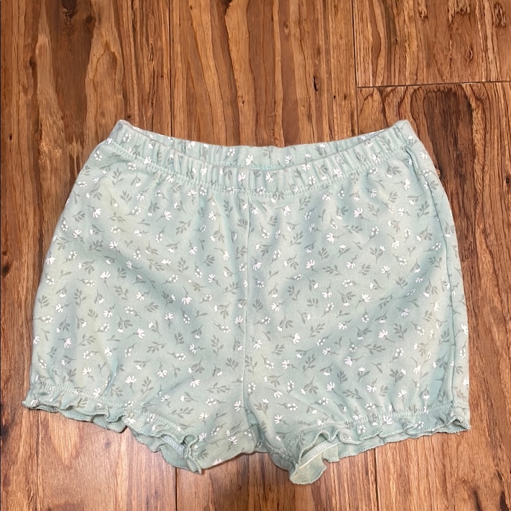 NWOT Carters Floral Print Green Shorts